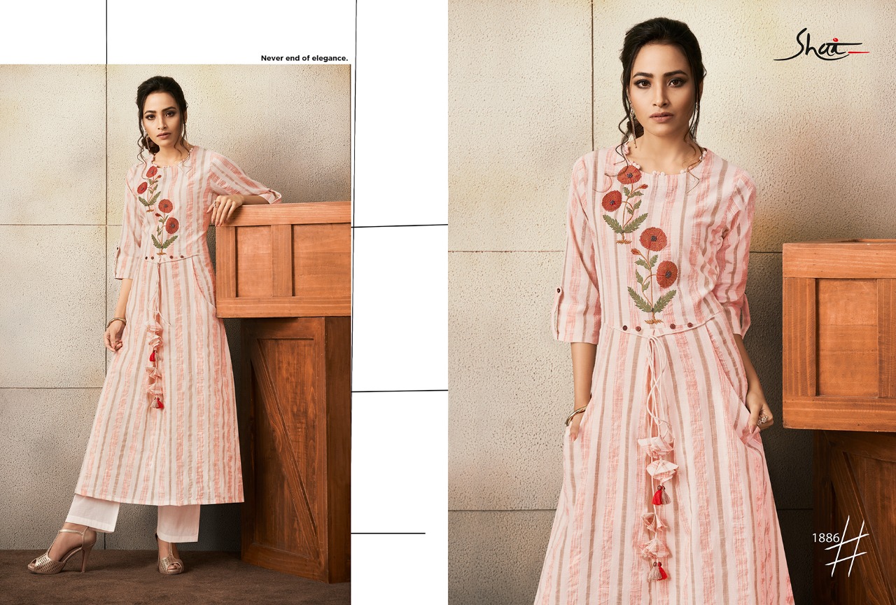 Notion By Shai Presents 1881 To 1891 Series Designer Beautiful Stylish Colorful Fancy Ready To Wear & Casual Wear & Ethnic Wear Pure Cotton Dyed With Palazzo Kurtis At Wholesale Price