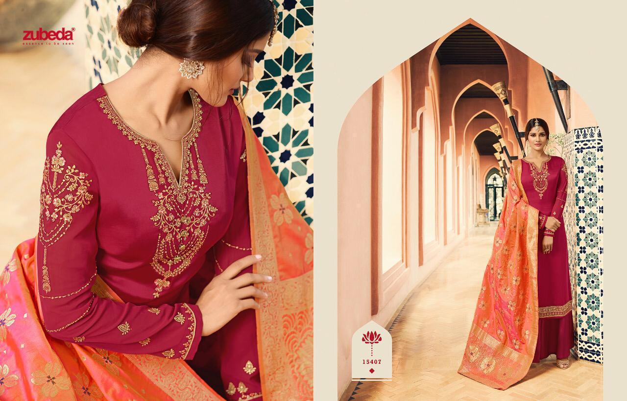 Nyra Banrasi Dupatta Vol-2 By Zubeda 15401 To 15408 Series Designer Suits Collection Beautiful Stylish Fancy Colorful Party Wear & Occasional Wear Stain Georgette Embroidered Dresses At Wholesale Price