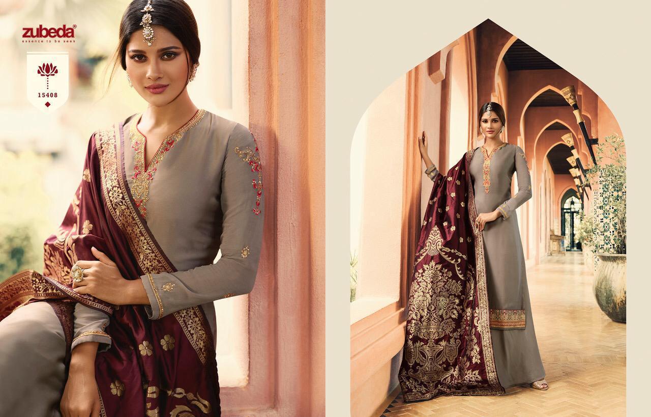 Nyra Banrasi Dupatta Vol-2 By Zubeda 15401 To 15408 Series Designer Suits Collection Beautiful Stylish Fancy Colorful Party Wear & Occasional Wear Stain Georgette Embroidered Dresses At Wholesale Price
