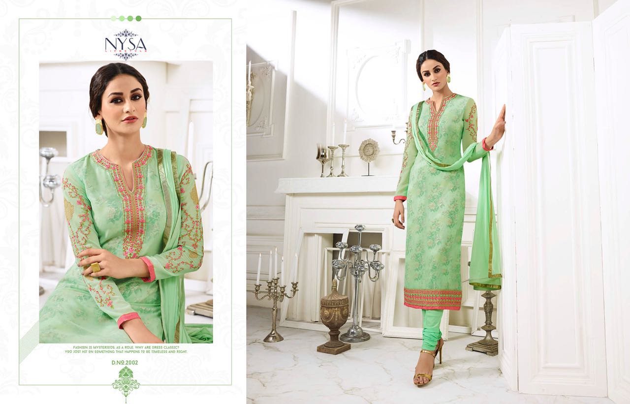 Nysa Vol-11 By Nysa Lifestyle 2001 To 2006 Series Designer Suits Collection Beautiful Stylish Fancy Colorful Party Wear & Occasional Wear Georgette Dresses At Wholesale Price