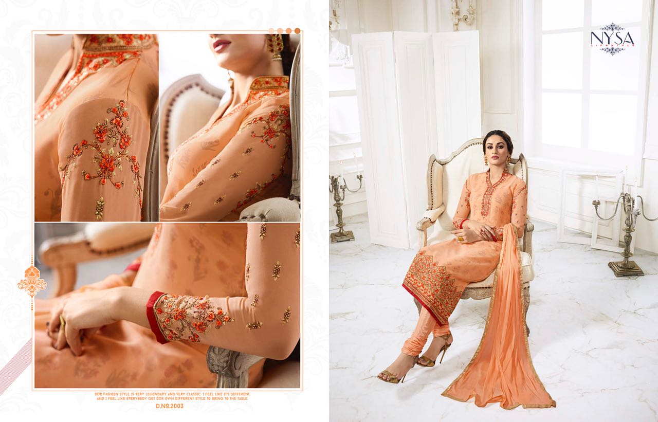 Nysa Vol-11 By Nysa Lifestyle 2001 To 2006 Series Designer Suits Collection Beautiful Stylish Fancy Colorful Party Wear & Occasional Wear Georgette Dresses At Wholesale Price