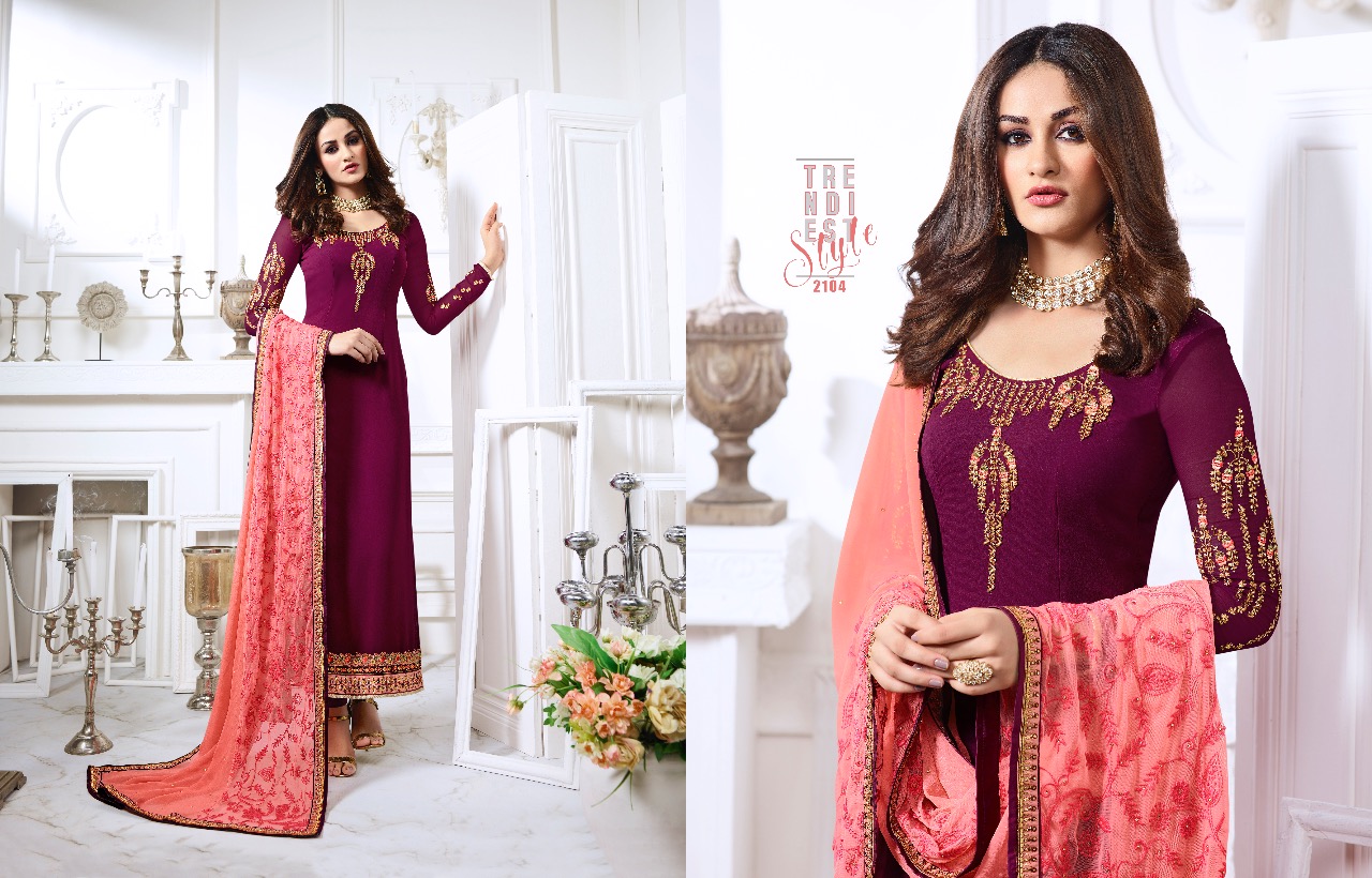 Nysa Vol-12 By Nysa Lifestyle 2101 To 2105 Series Beautiful Suits Colorful Stylish Fancy Party Wear & Ethnic Wear Georgette Embroidered Dresses At Wholesale Price