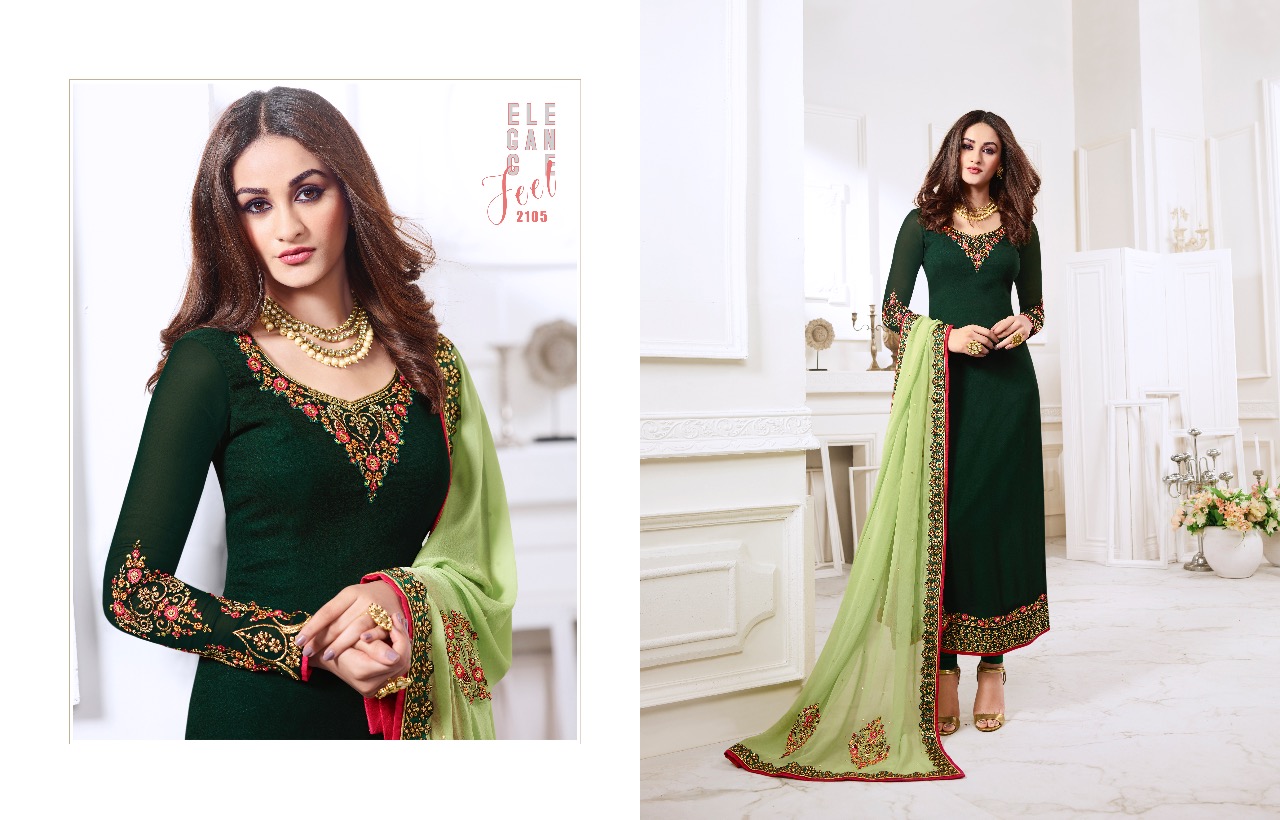 Nysa Vol-12 By Nysa Lifestyle 2101 To 2105 Series Beautiful Suits Colorful Stylish Fancy Party Wear & Ethnic Wear Georgette Embroidered Dresses At Wholesale Price