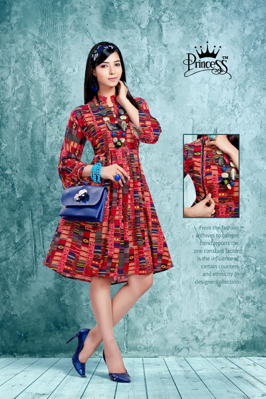 Olive Look By Princess 01 To 12 Series Beautiful Colorful Stylish Fancy Casual Wear & Ethnic Wear & Ready To Wear Heavy Rayon Printed Kurtis At Wholesale Price