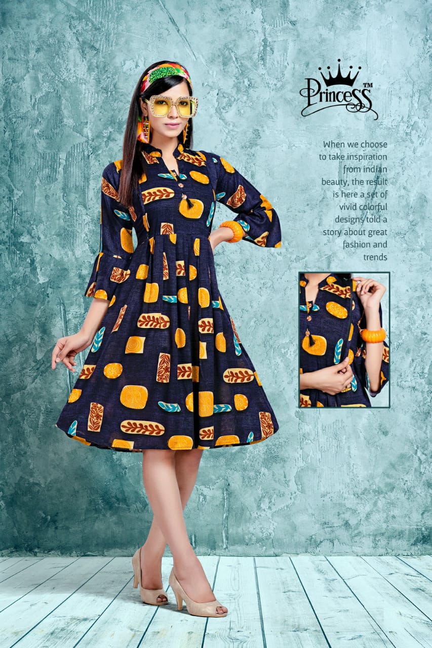 Olive Look By Princess 01 To 12 Series Beautiful Colorful Stylish Fancy Casual Wear & Ethnic Wear & Ready To Wear Heavy Rayon Printed Kurtis At Wholesale Price