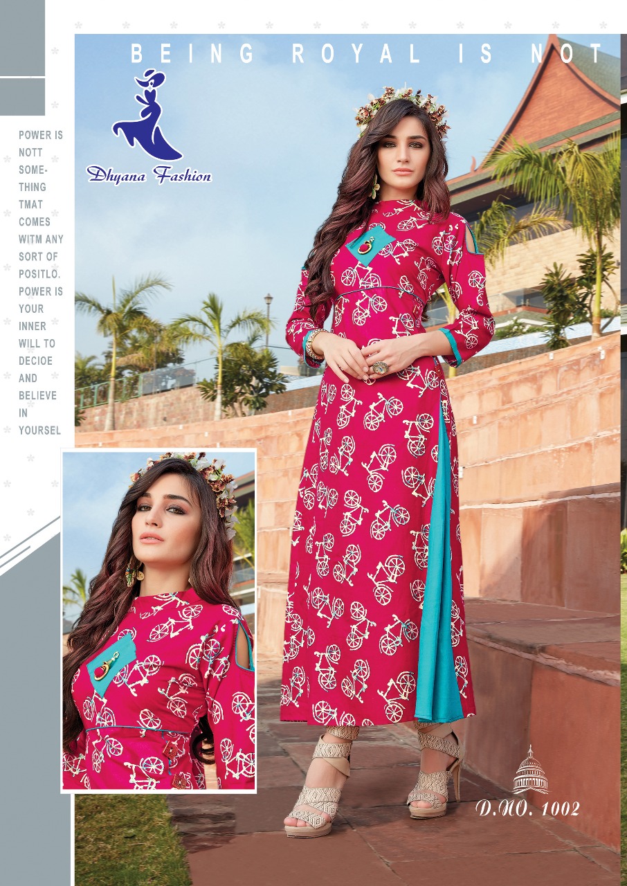 Olivia Vol-1 By Dhyana Fashion 1001 To 1008 Series Beautiful Stylish Fancy Colorful Casual Wear & Ethnic Wear Rayon Printed Kurtis At Wholesale Price