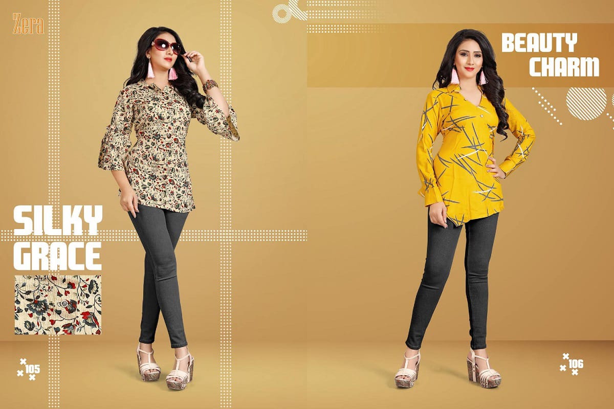 Olivia By Zera 101 To 109 Series Beautiful Stylish Colorful Fancy Casual Wear & Ethnic Wear & Ready To Wear Rayon Printed Kurtis At Wholesale Price