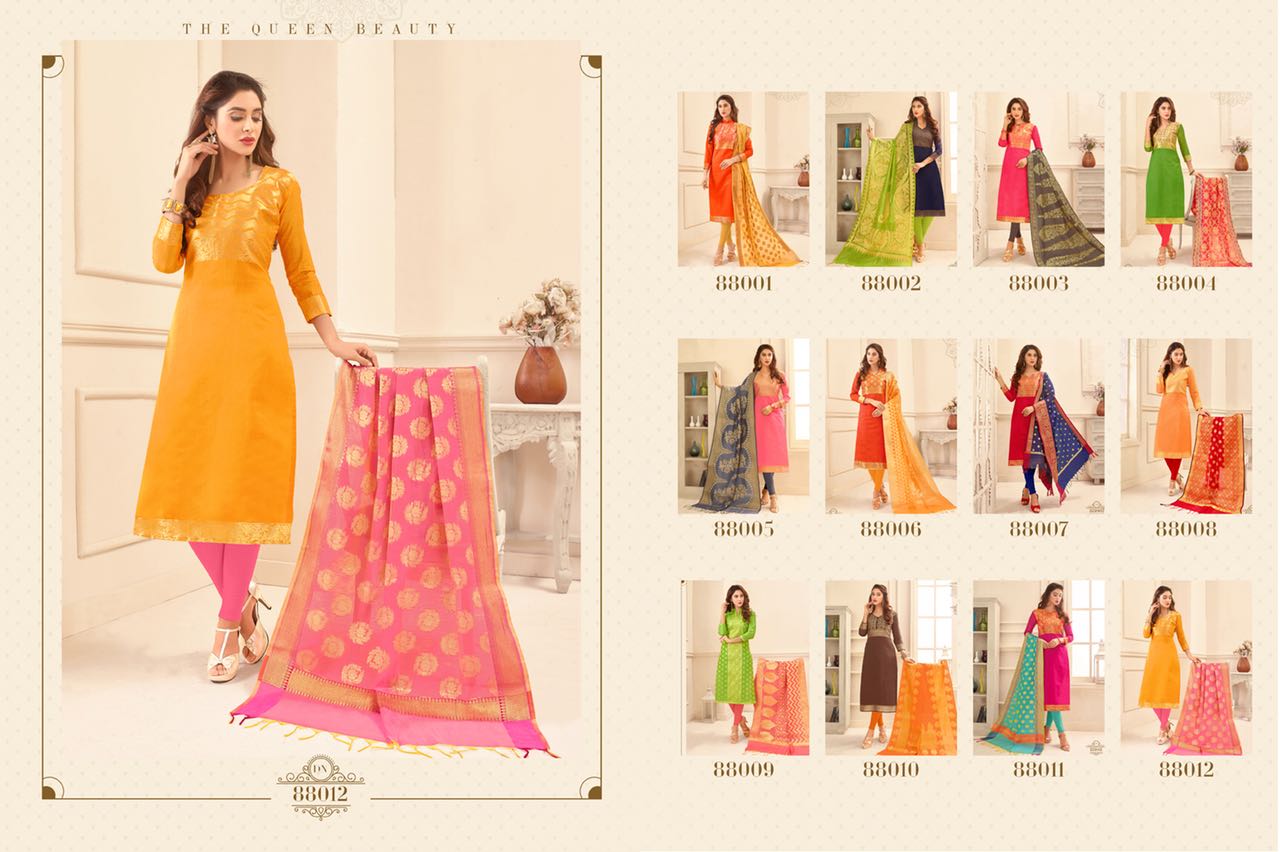 Orange Candy By B.g. Impex 88001 To 88012 Series Beautiful Stylish Fancy Colorful Party Wear & Ethnic Wear Banarasi Silk Dresses At Wholesale Price