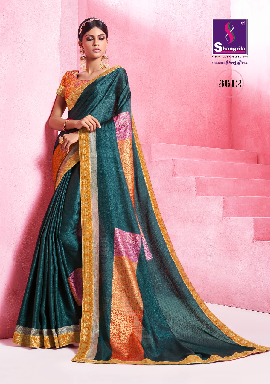 Overseas By Shangrila Sarees 3611 To 3622 Series Indian Traditional Wear Collection Beautiful Stylish Fancy Colorful Party Wear & Occasional Wear Fancy Silk Sarees At Wholesale Price
