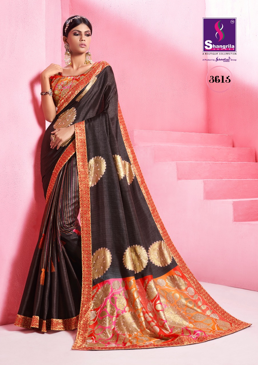 Overseas By Shangrila Sarees 3611 To 3622 Series Indian Traditional Wear Collection Beautiful Stylish Fancy Colorful Party Wear & Occasional Wear Fancy Silk Sarees At Wholesale Price