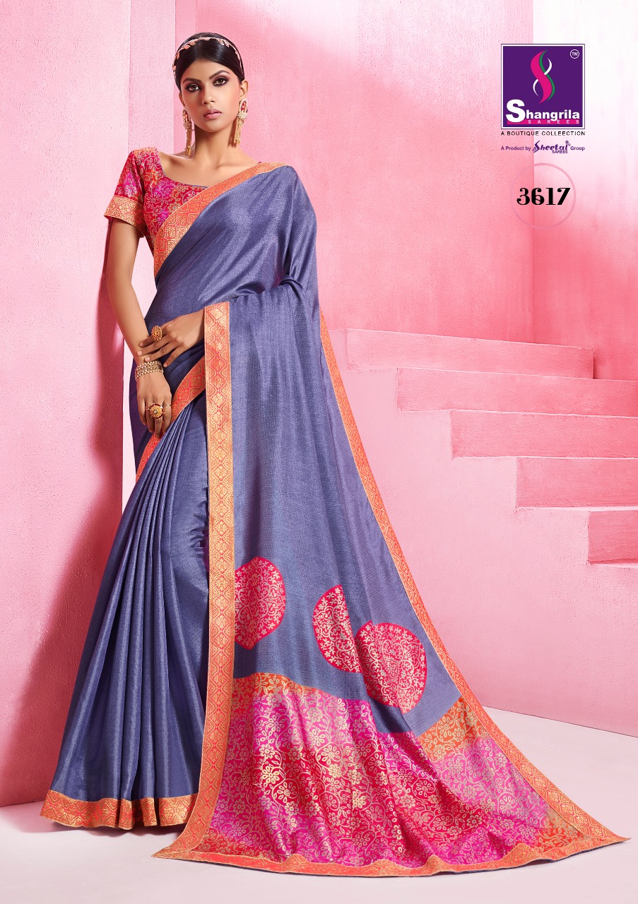 Overseas By Shangrila Sarees 3611 To 3622 Series Indian Traditional Wear Collection Beautiful Stylish Fancy Colorful Party Wear & Occasional Wear Fancy Silk Sarees At Wholesale Price