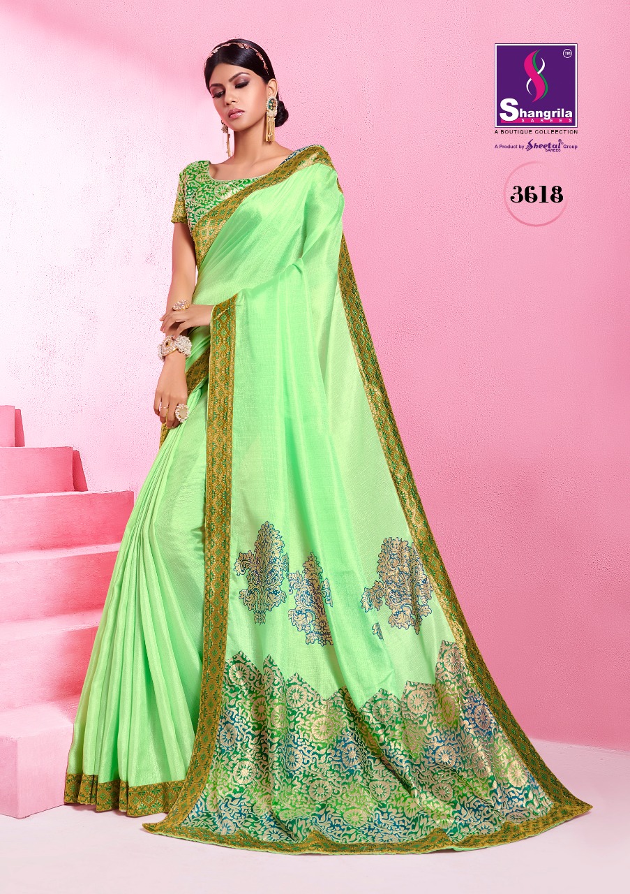 Overseas By Shangrila Sarees 3611 To 3622 Series Indian Traditional Wear Collection Beautiful Stylish Fancy Colorful Party Wear & Occasional Wear Fancy Silk Sarees At Wholesale Price