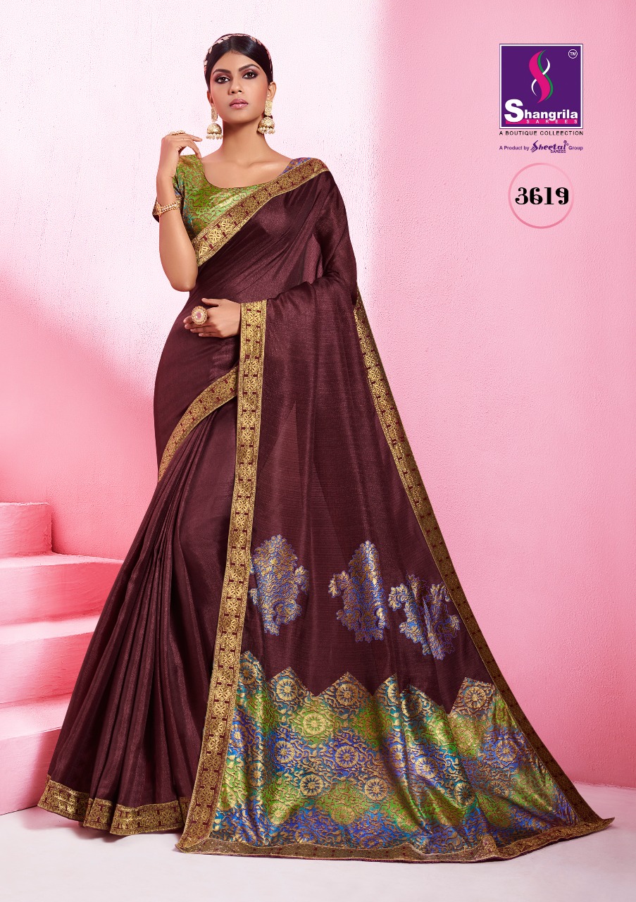 Overseas By Shangrila Sarees 3611 To 3622 Series Indian Traditional Wear Collection Beautiful Stylish Fancy Colorful Party Wear & Occasional Wear Fancy Silk Sarees At Wholesale Price