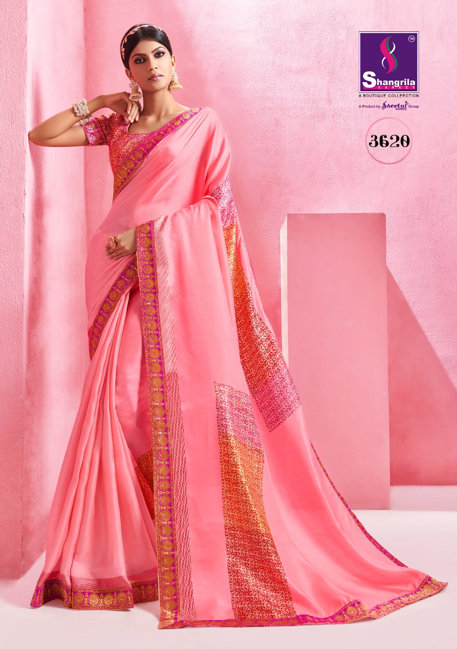 Overseas By Shangrila Sarees 3611 To 3622 Series Indian Traditional Wear Collection Beautiful Stylish Fancy Colorful Party Wear & Occasional Wear Fancy Silk Sarees At Wholesale Price