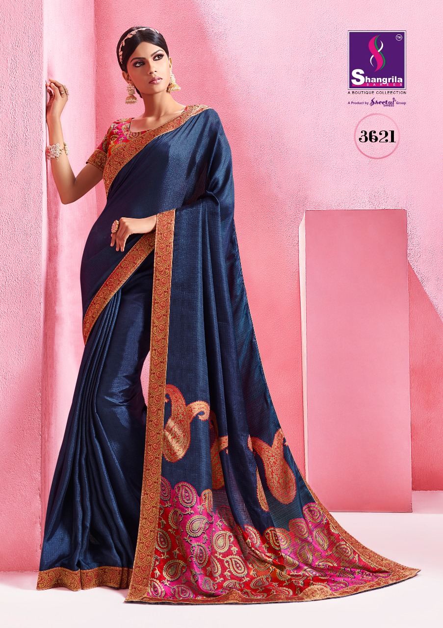 Overseas By Shangrila Sarees 3611 To 3622 Series Indian Traditional Wear Collection Beautiful Stylish Fancy Colorful Party Wear & Occasional Wear Fancy Silk Sarees At Wholesale Price
