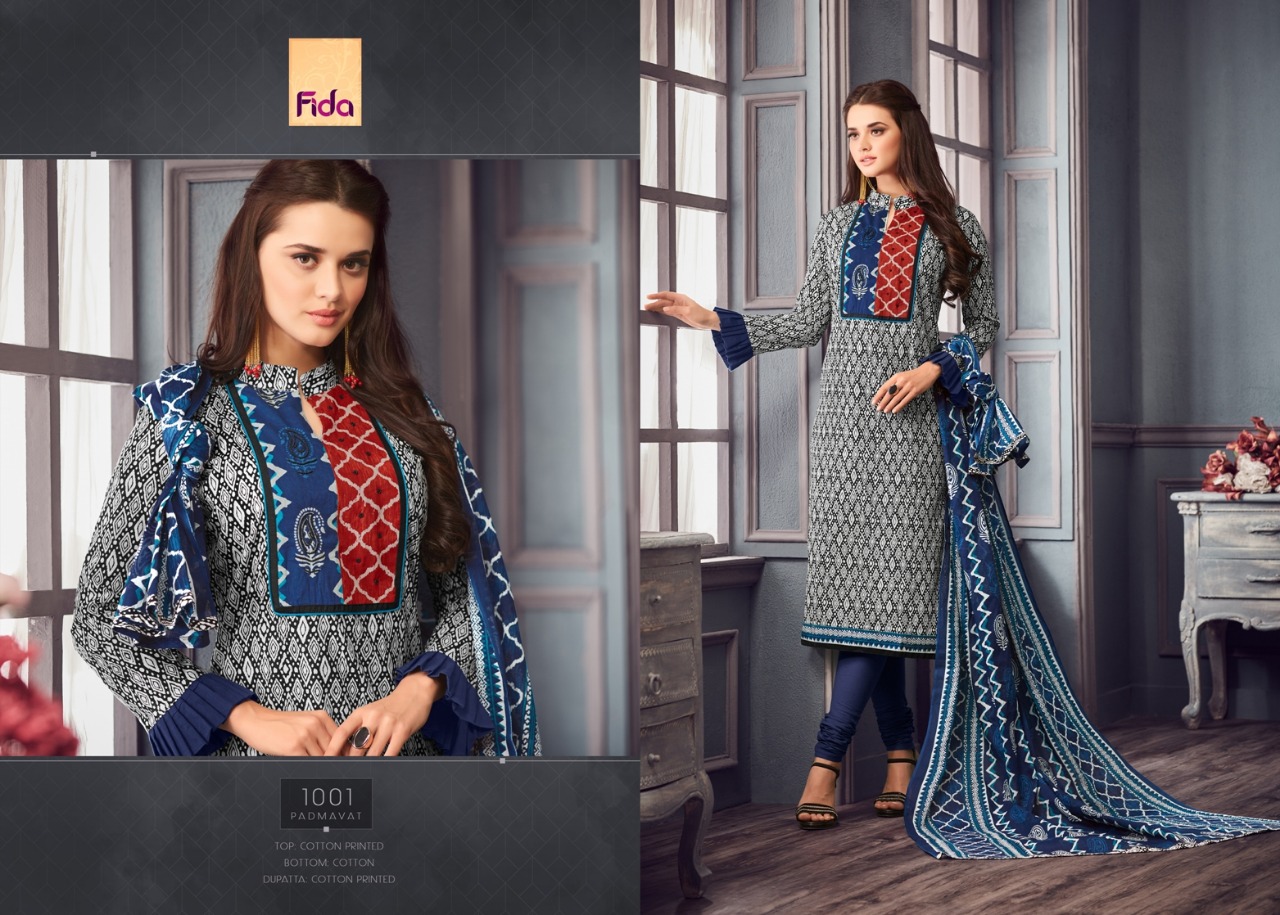 Padmavay By Fida 1001 To 1008 Series Beautiful Stylish Fancy Colorful Casual Wear & Ethnic Wear Cotton Printed With Pintex Dresses At Wholesale Price