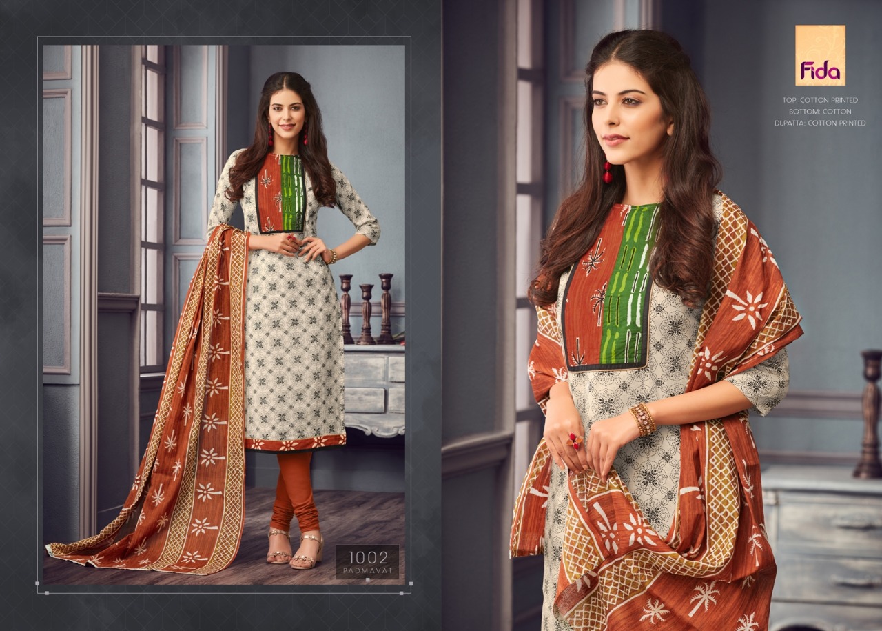 Padmavay By Fida 1001 To 1008 Series Beautiful Stylish Fancy Colorful Casual Wear & Ethnic Wear Cotton Printed With Pintex Dresses At Wholesale Price