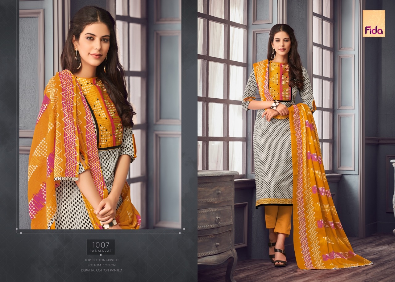Padmavay By Fida 1001 To 1008 Series Beautiful Stylish Fancy Colorful Casual Wear & Ethnic Wear Cotton Printed With Pintex Dresses At Wholesale Price