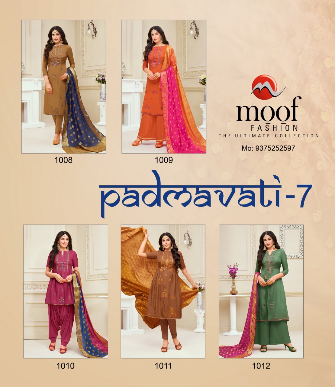Padmavati Vol-7 By Moof Fashion 1008 To 1012 Beautiful Designer Suits Colorful Stylish Fancy Casual Wear & Ethnic Wear Jam Cotton With Work Dresses At Wholesale Price