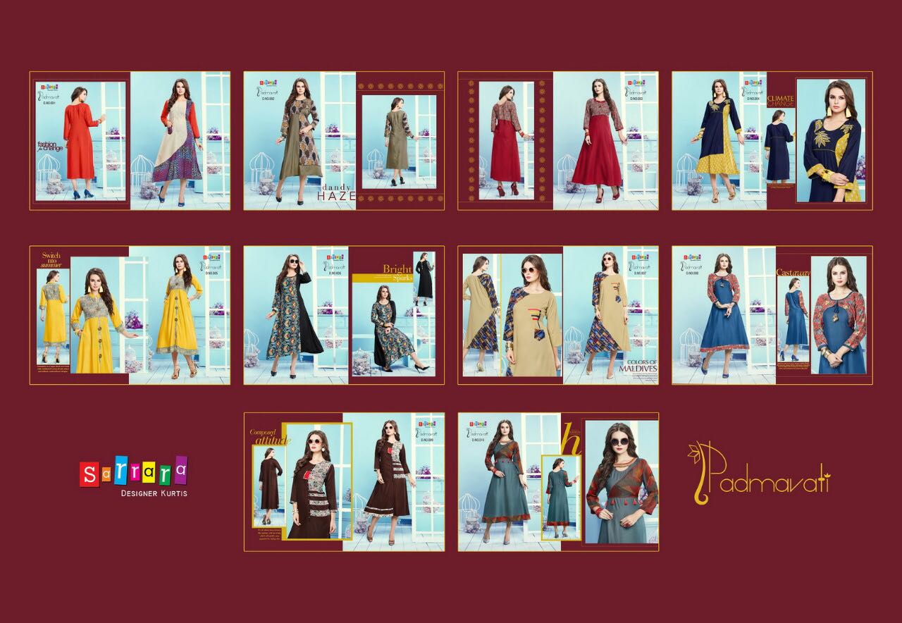 Padmavati By Sarrara 001 To 010 Series Designer Beautiful Stylish Fancy Colorful Casual Wear Ethnic Wear Summer Collection Heavy Rayon Printed Kurtis At Wholesale Price