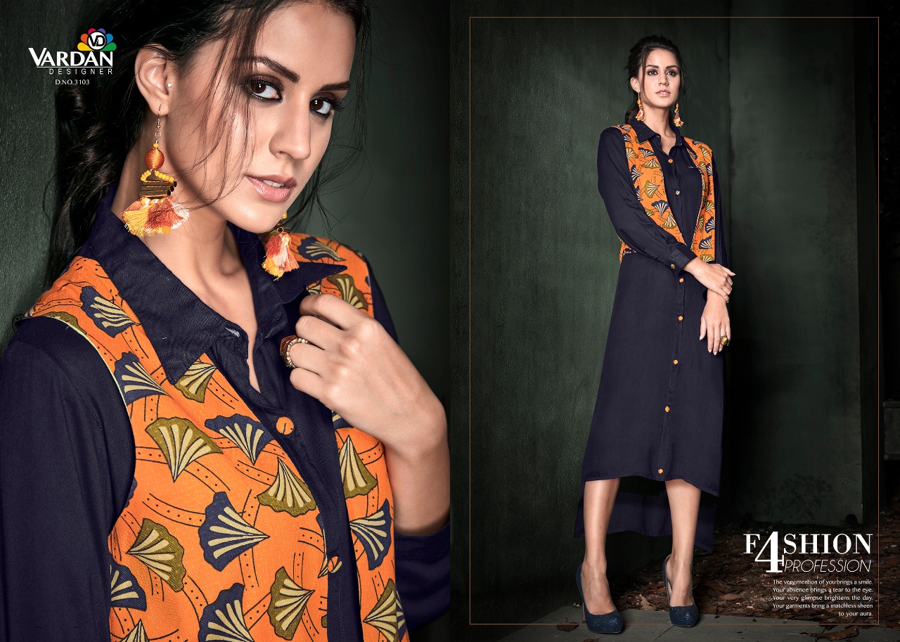 Pakiza Vol-1 By Vardan Designer 3101 To 3108 Series Designer Beautiful Stylish Fancy Colorful Casual Wear & Ethnic Wear Collection Rayon Printed Kurtis At Wholesale Price