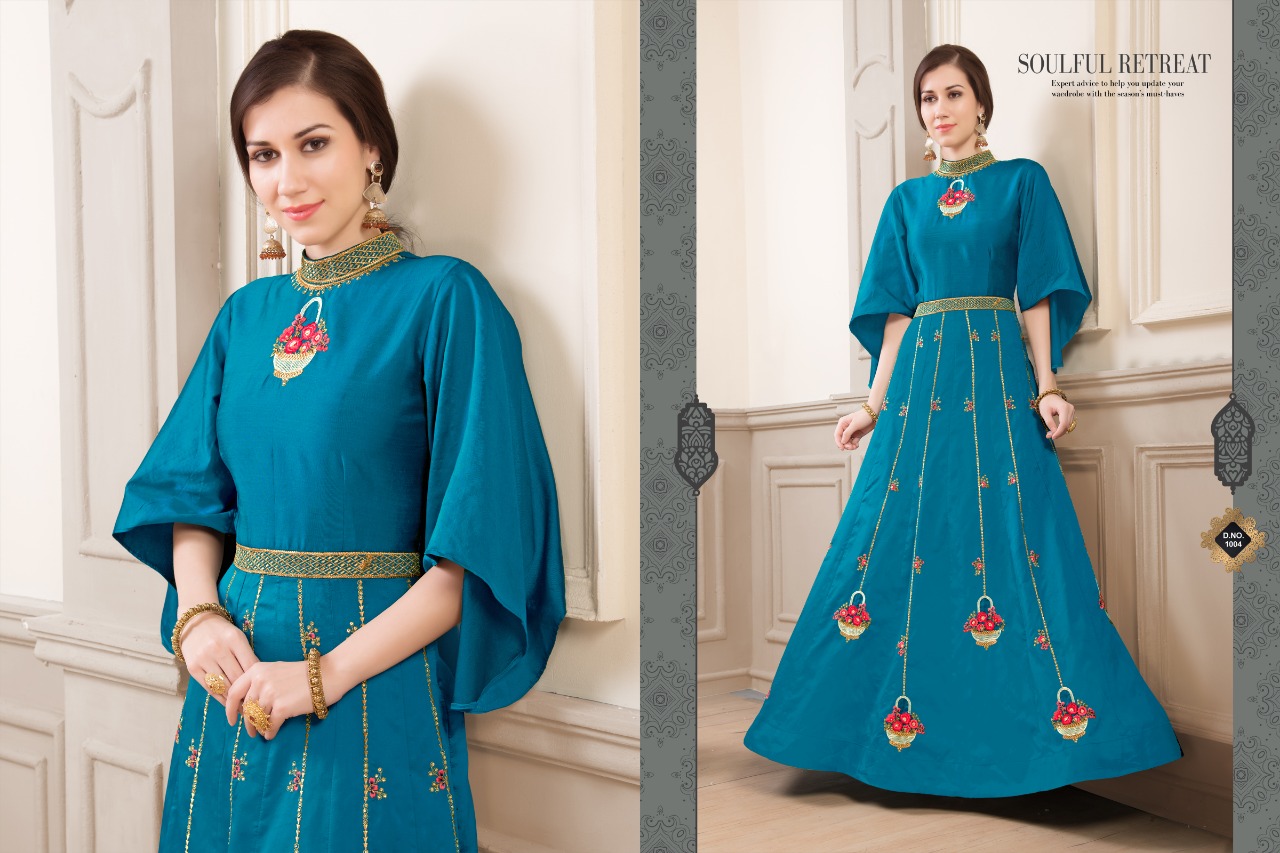 Pal Pal Vol-1 By Kajri Style 1001 To 1006 Series Designer Beautiful Stylish Fancy Colorful Party Wear & Occasional Wear Silk Embroidered Dresses At Wholesale Price