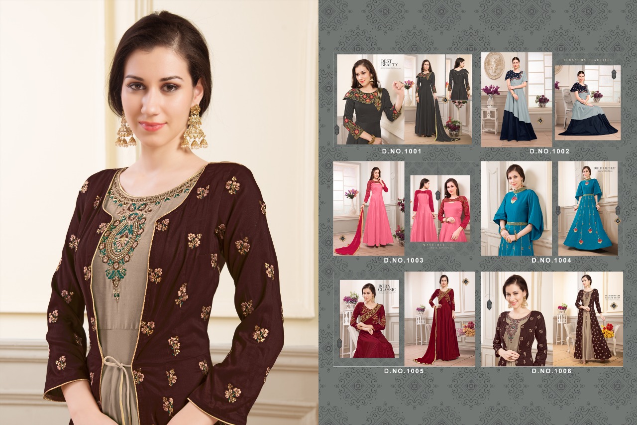 Pal Pal Vol-1 By Kajri Style 1001 To 1006 Series Designer Beautiful Stylish Fancy Colorful Party Wear & Occasional Wear Silk Embroidered Dresses At Wholesale Price