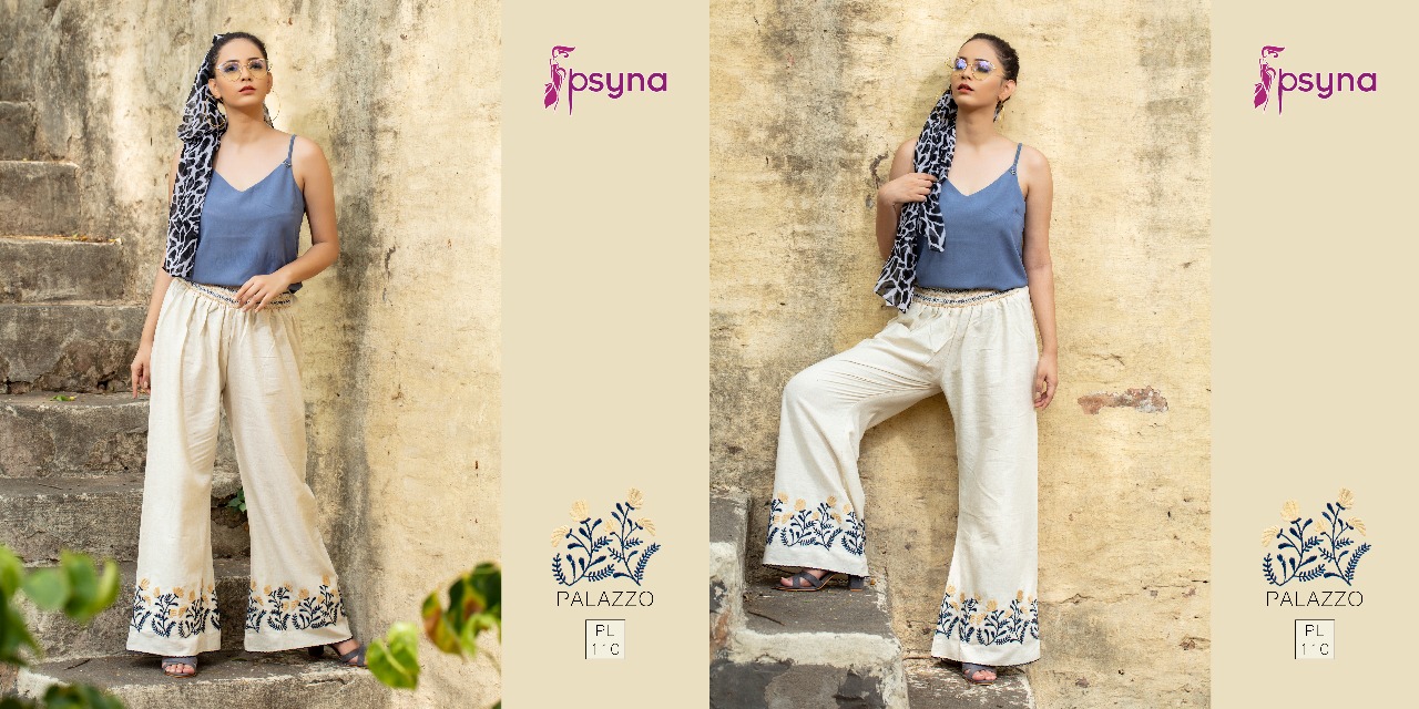 Palazzo Vol-11 By Psyna 110 To 119 Series Stylish Colorful Beautiful Fancy Casual Wear & Ethnic Wear & Ready To Wear Cotton Flex Palazzos At Wholesale Price