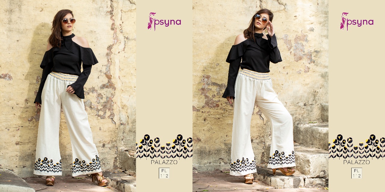 Palazzo Vol-11 By Psyna 110 To 119 Series Stylish Colorful Beautiful Fancy Casual Wear & Ethnic Wear & Ready To Wear Cotton Flex Palazzos At Wholesale Price