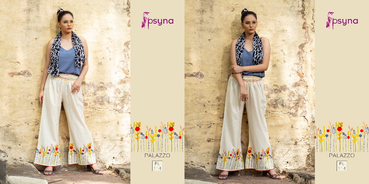 Palazzo Vol-11 By Psyna 110 To 119 Series Stylish Colorful Beautiful Fancy Casual Wear & Ethnic Wear & Ready To Wear Cotton Flex Palazzos At Wholesale Price