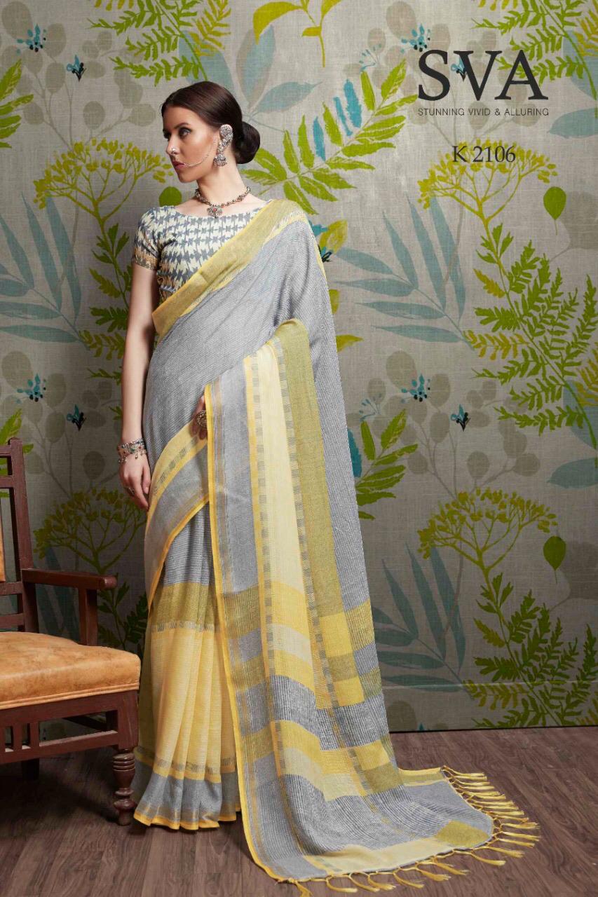 Palkhi By Sva 2101 To 2112 Series Indian Traditional Wear Collection Beautiful Stylish Fancy Colorful Party Wear & Occasional Wear Pure Linen Sarees At Wholesale Price