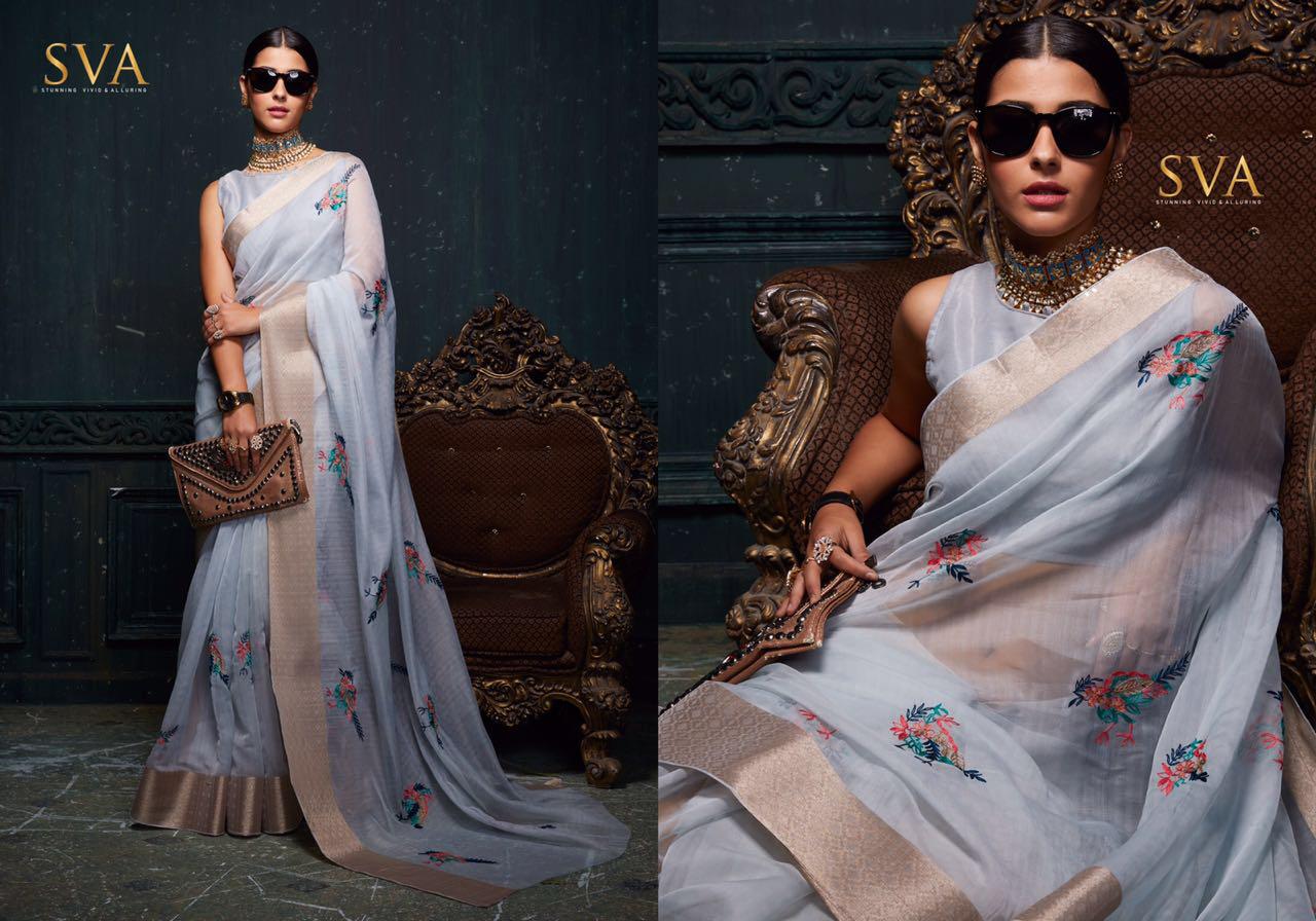 Panalal-3 By Sva 01 To 08 Series Designer Indian Traditional Wear Collection Beautiful Stylish Fancy Colorful Party Wear & Occasional Wear Pure Organza Sarees At Wholesale Price