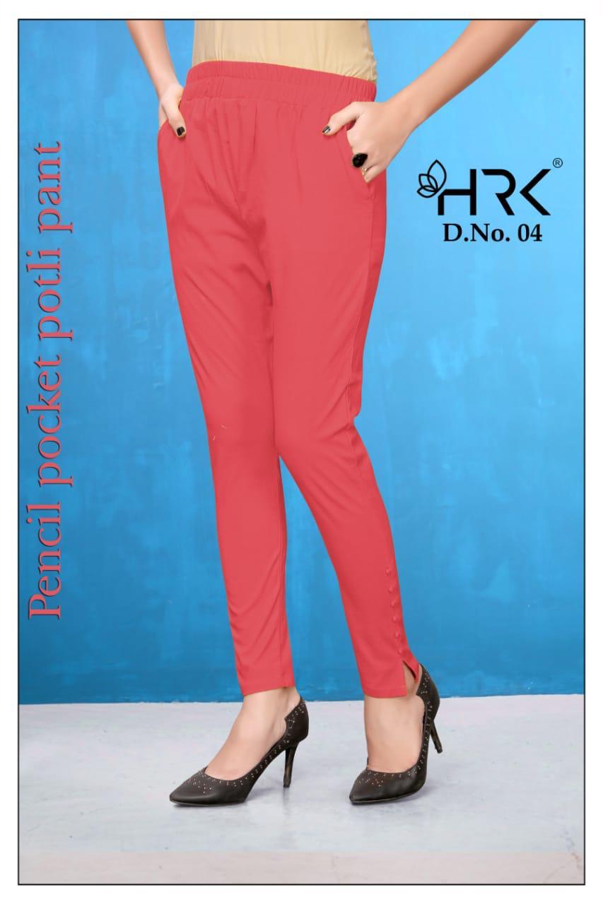 Pencil Pocket Pant By Hrk 01 To 08 Series Beautiful Colorful Stylish Fancy Casual Wear & Ethnic Wear & Ready To Wear Viscose Rayon Pants At Wholesale Price