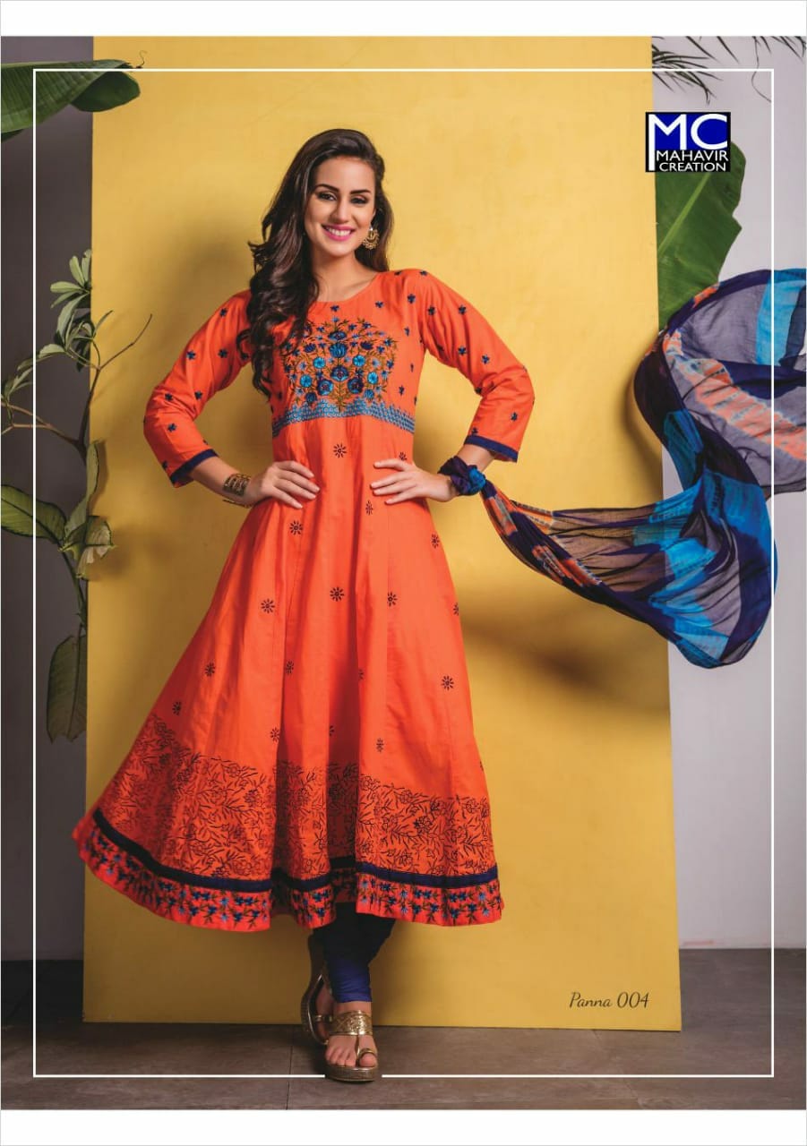 Panna Vol-10 By Mahavir Creation 001 To 008 Series Beautiful Colorful Stylish Fancy Casual Wear & Ethnic Wear & Ready To Wear Heavy Rayon Printed Kurtis At Wholesale Price