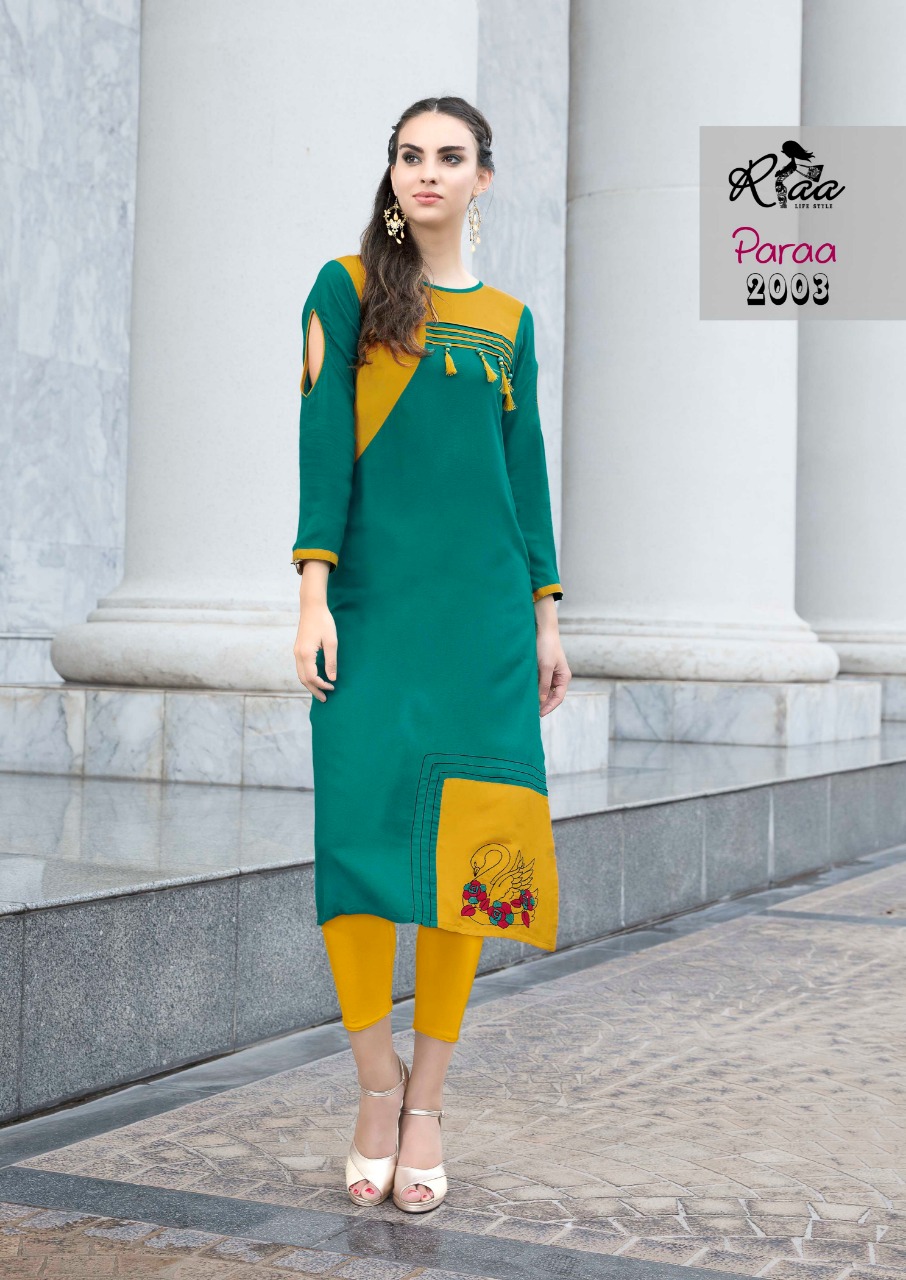 Paraa By Ria Lifestyle 2001 To 2008 Series Beautiful Stylish Fancy Colorful Casual Wear & Ethnic Wear & Ready To Wear Heavy Rayon Kurtis At Wholesale Price