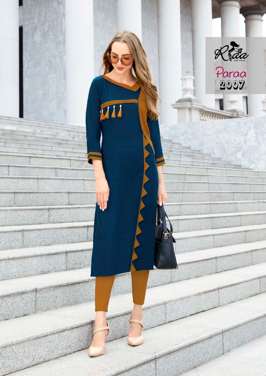 Paraa By Ria Lifestyle 2001 To 2008 Series Beautiful Stylish Fancy Colorful Casual Wear & Ethnic Wear & Ready To Wear Heavy Rayon Kurtis At Wholesale Price