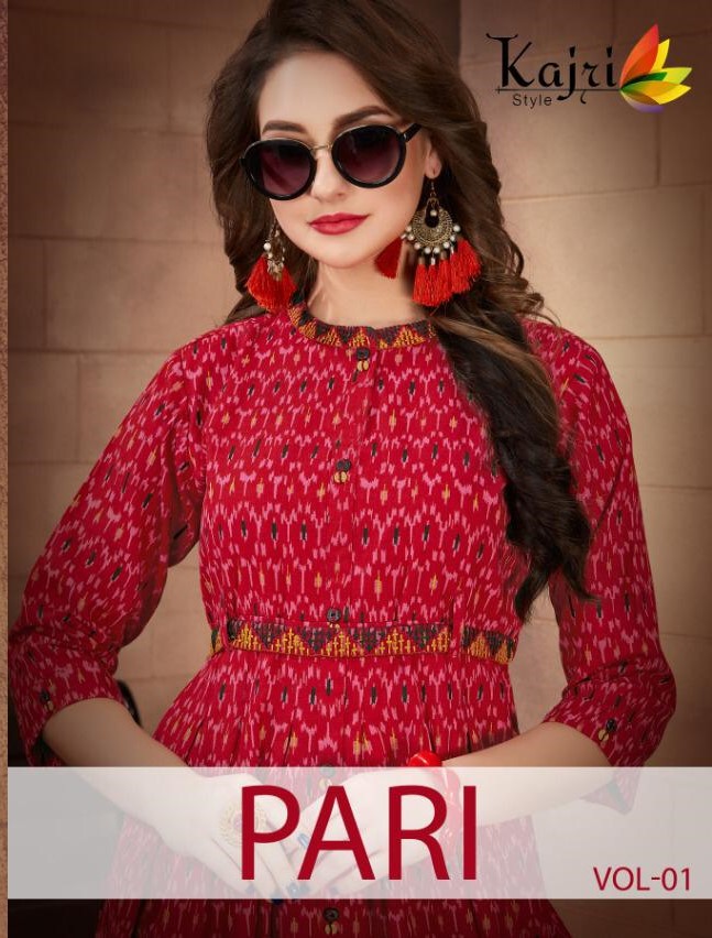 Pari Vol-1 By Kajri Style 1001 To 1006 Series Indian Traditional Wear Collection Beautiful Stylish Fancy Colorful Party Wear & Occasional Wear Rayon Printed Kurtis At Wholesale Price