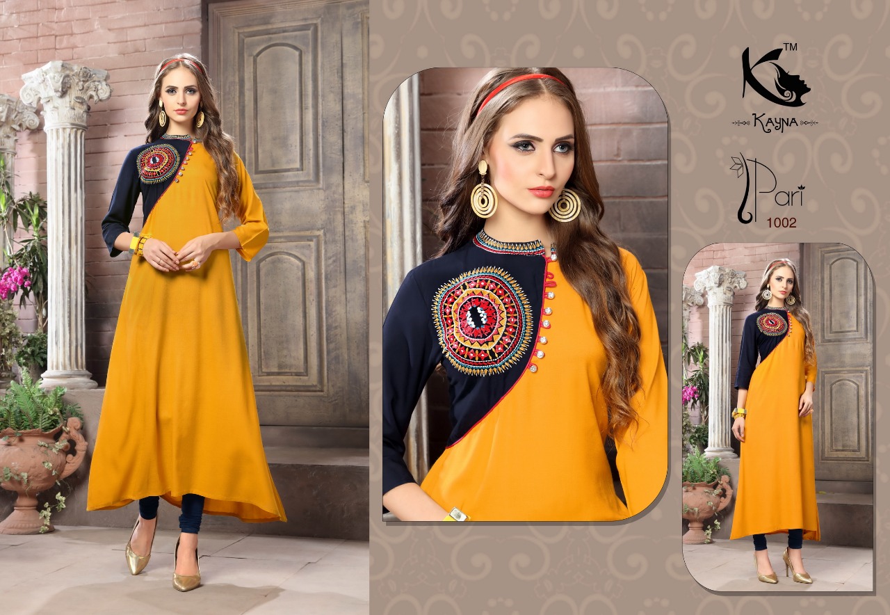 Pari By Kayna 1001 To 1012 Series Beautiful Stylish Fancy Colorful Casual Wear & Ethnic Wear Rayon Printed Kurtis At Wholesale Price