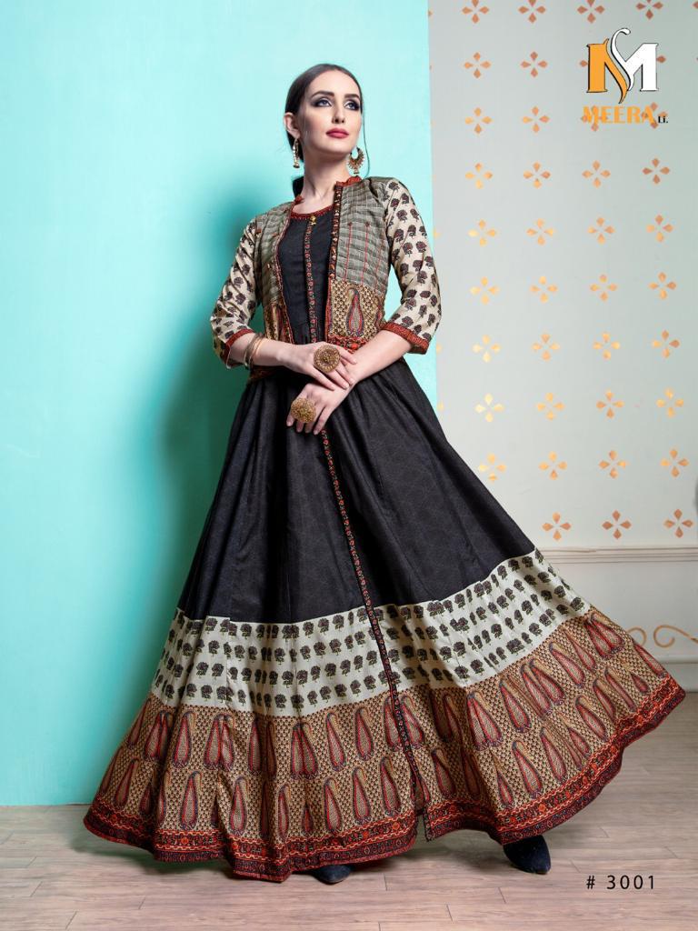 Paris Vol-1  By Meerali 3001 To 3005 Series Stylish Fancy Beautiful Colorful Casual Wear & Ethnic Wear Thai Silk/modal Chanderi Digital Printed Kurtis At Wholesale Price