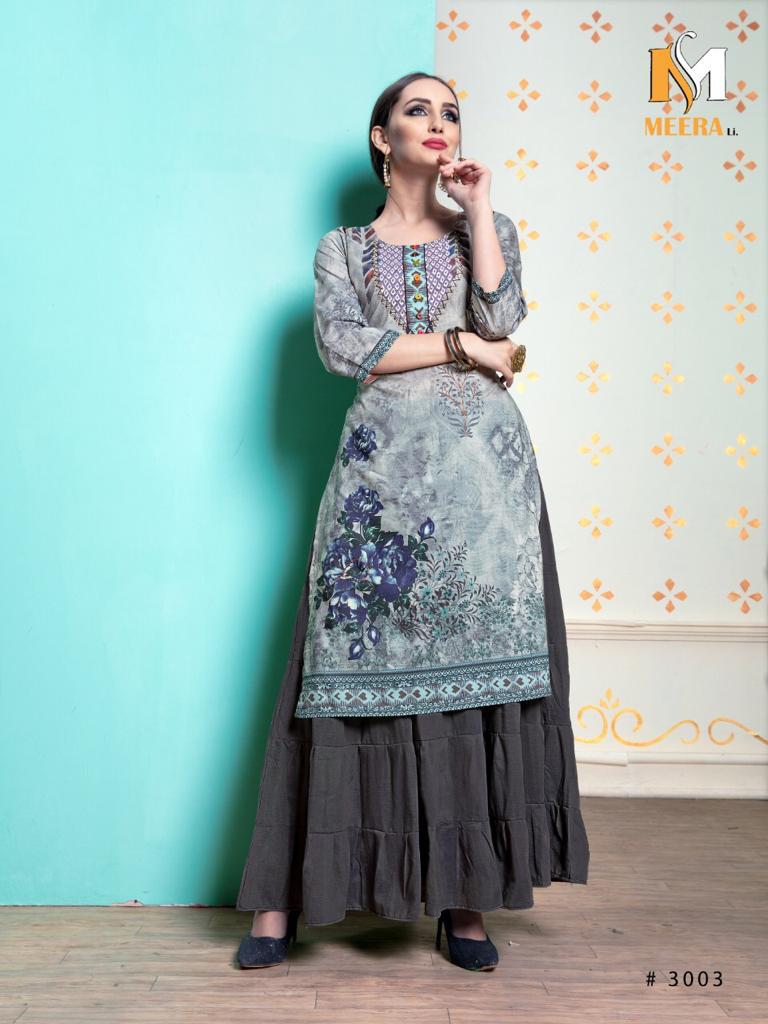 Paris Vol-1  By Meerali 3001 To 3005 Series Stylish Fancy Beautiful Colorful Casual Wear & Ethnic Wear Thai Silk/modal Chanderi Digital Printed Kurtis At Wholesale Price