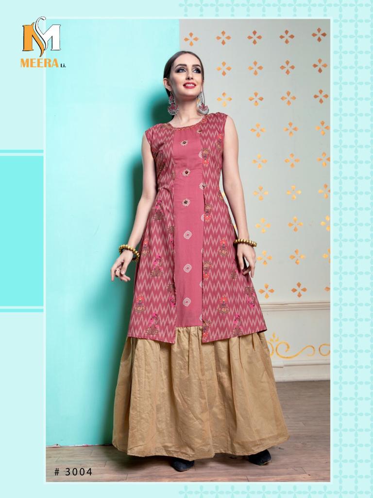Paris Vol-1  By Meerali 3001 To 3005 Series Stylish Fancy Beautiful Colorful Casual Wear & Ethnic Wear Thai Silk/modal Chanderi Digital Printed Kurtis At Wholesale Price