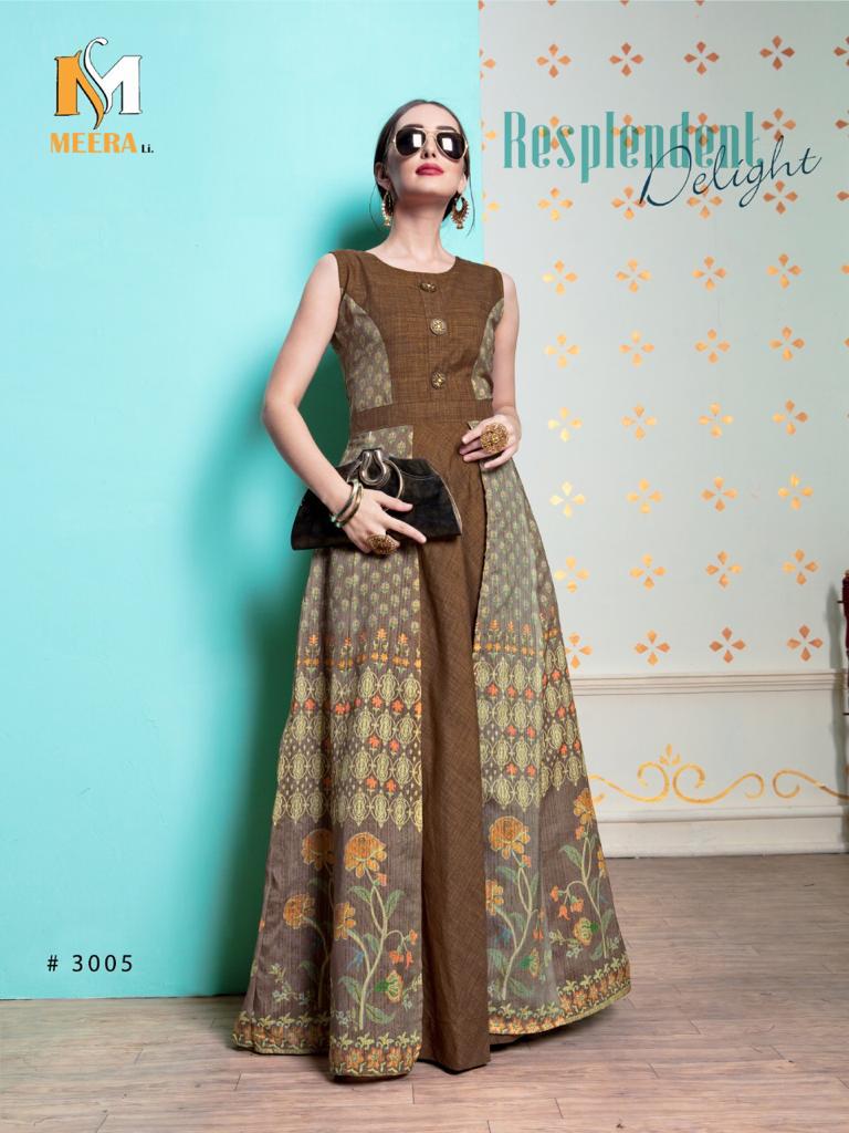 Paris Vol-1  By Meerali 3001 To 3005 Series Stylish Fancy Beautiful Colorful Casual Wear & Ethnic Wear Thai Silk/modal Chanderi Digital Printed Kurtis At Wholesale Price
