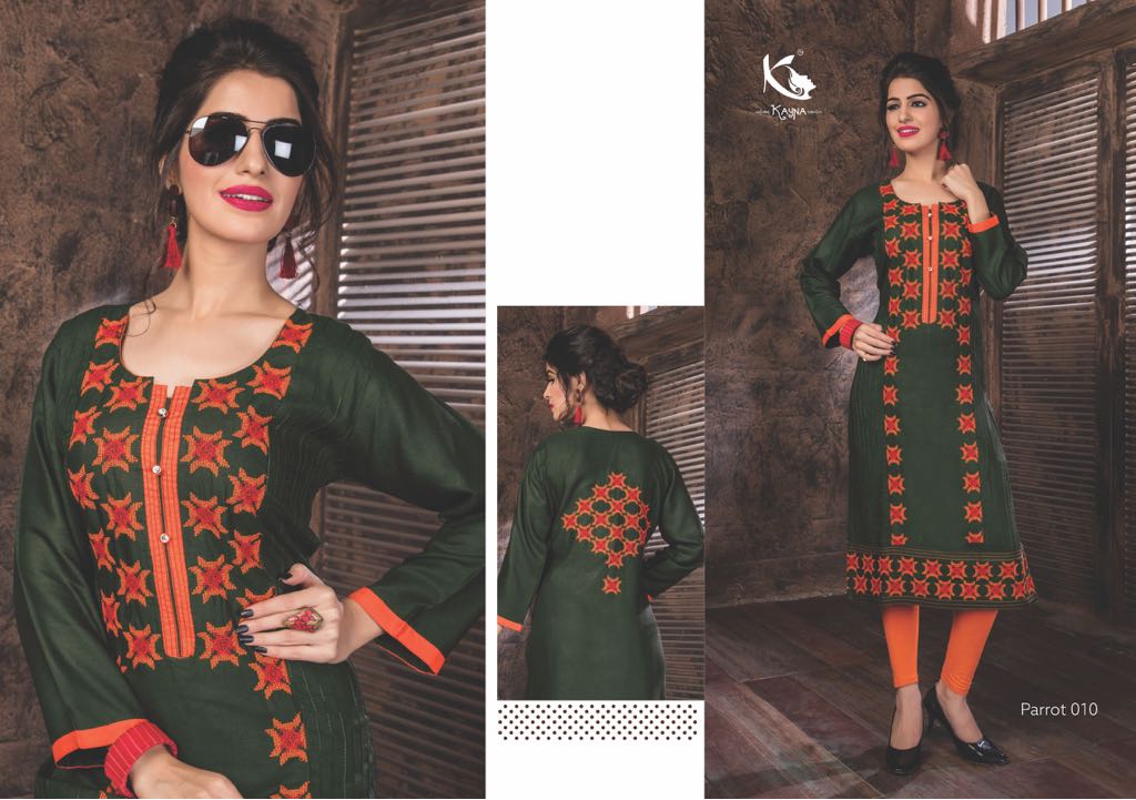 Parrot By Kayna 001 To 010 Series Beautiful Stylish Fancy Colorful Casual Wear & Ethnic Wear Rayon Printed Kurtis At Wholesale Price