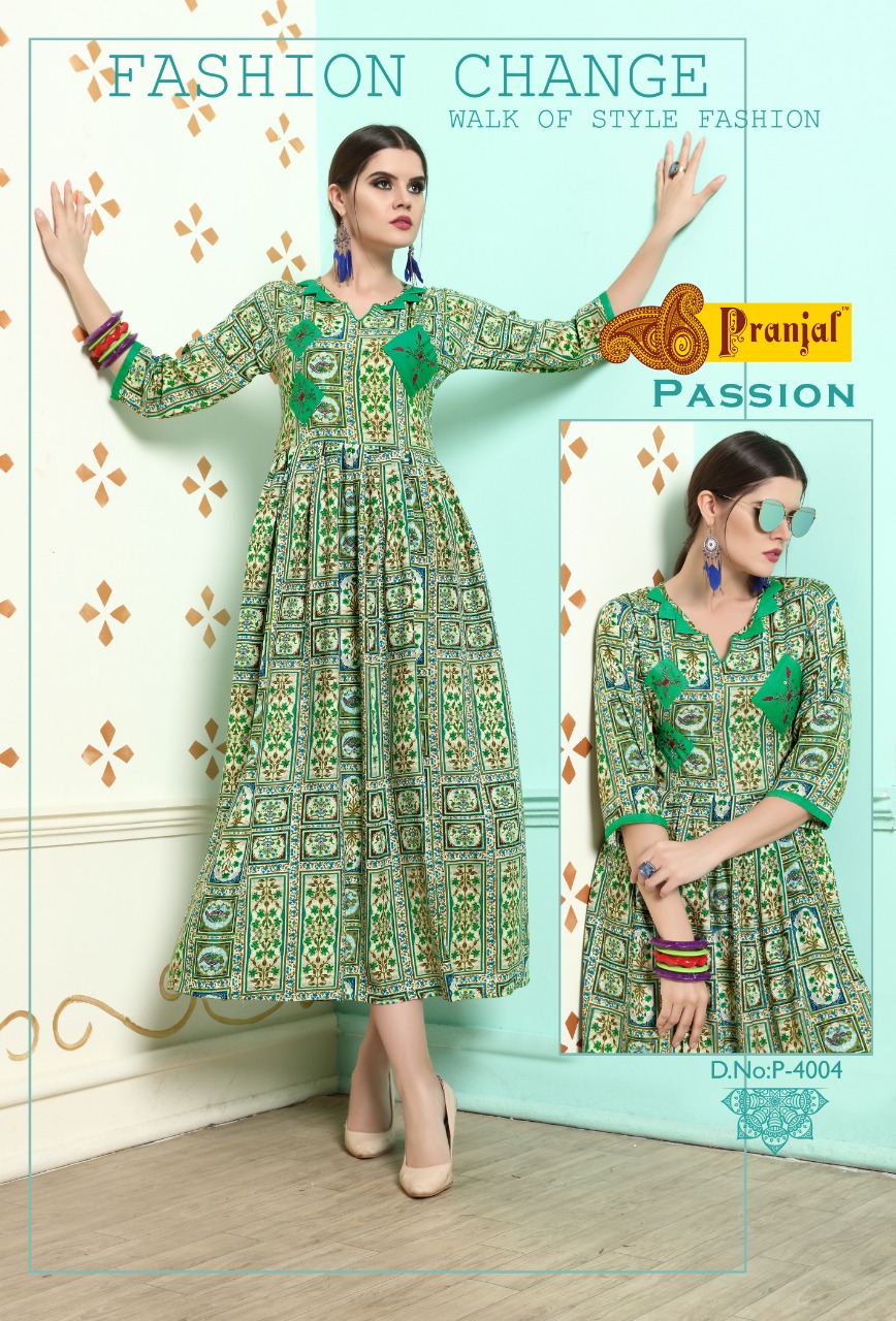 Passion Vol-4 By Kaamiri 4001 To 4009 Series Beautiful Designer Colorful Stylish Fancy Casual Wear & Ethnic Wear & Ready To Wear Rayon Printed Kurtis At Wholesale Price