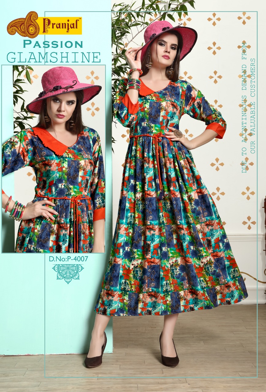 Passion Vol-4 By Kaamiri 4001 To 4009 Series Beautiful Designer Colorful Stylish Fancy Casual Wear & Ethnic Wear & Ready To Wear Rayon Printed Kurtis At Wholesale Price