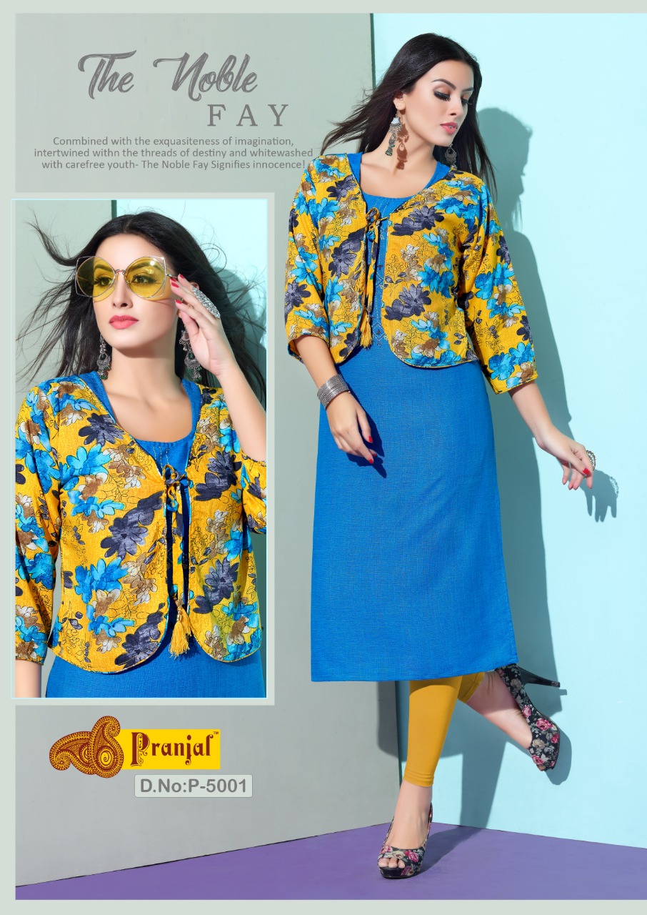 Passion Vol-5 By Pranjal 5001 To 5009 Series Beautiful Colorful Stylish Fancy Casual Wear & Ethnic Wear & Ready To Wear Rayon Slub Printed Kurtis At Wholesale Price