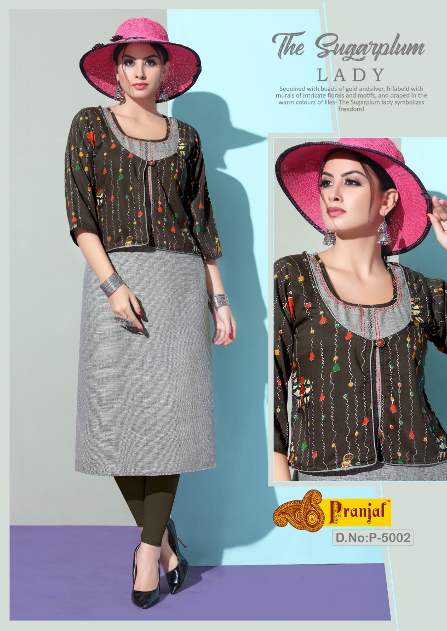 Passion Vol-5 By Pranjal 5001 To 5009 Series Beautiful Colorful Stylish Fancy Casual Wear & Ethnic Wear & Ready To Wear Rayon Slub Printed Kurtis At Wholesale Price