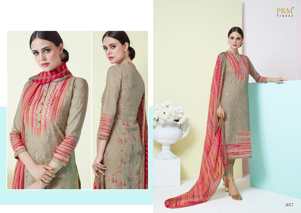 Pastel Shades By Prm Trendz 3077 To 3086 Series Beautiful Suits Stylish Fancy Colorful Party Wear & Ethnic Wear Pure Cotton Lawn Digital Print With Embroidered Dresses At Wholesale Price