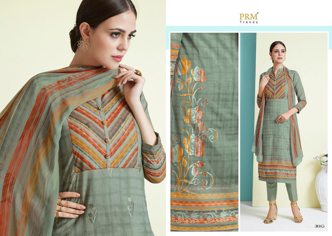 Pastel Shades By Prm Trendz 3077 To 3086 Series Beautiful Suits Stylish Fancy Colorful Party Wear & Ethnic Wear Pure Cotton Lawn Digital Print With Embroidered Dresses At Wholesale Price