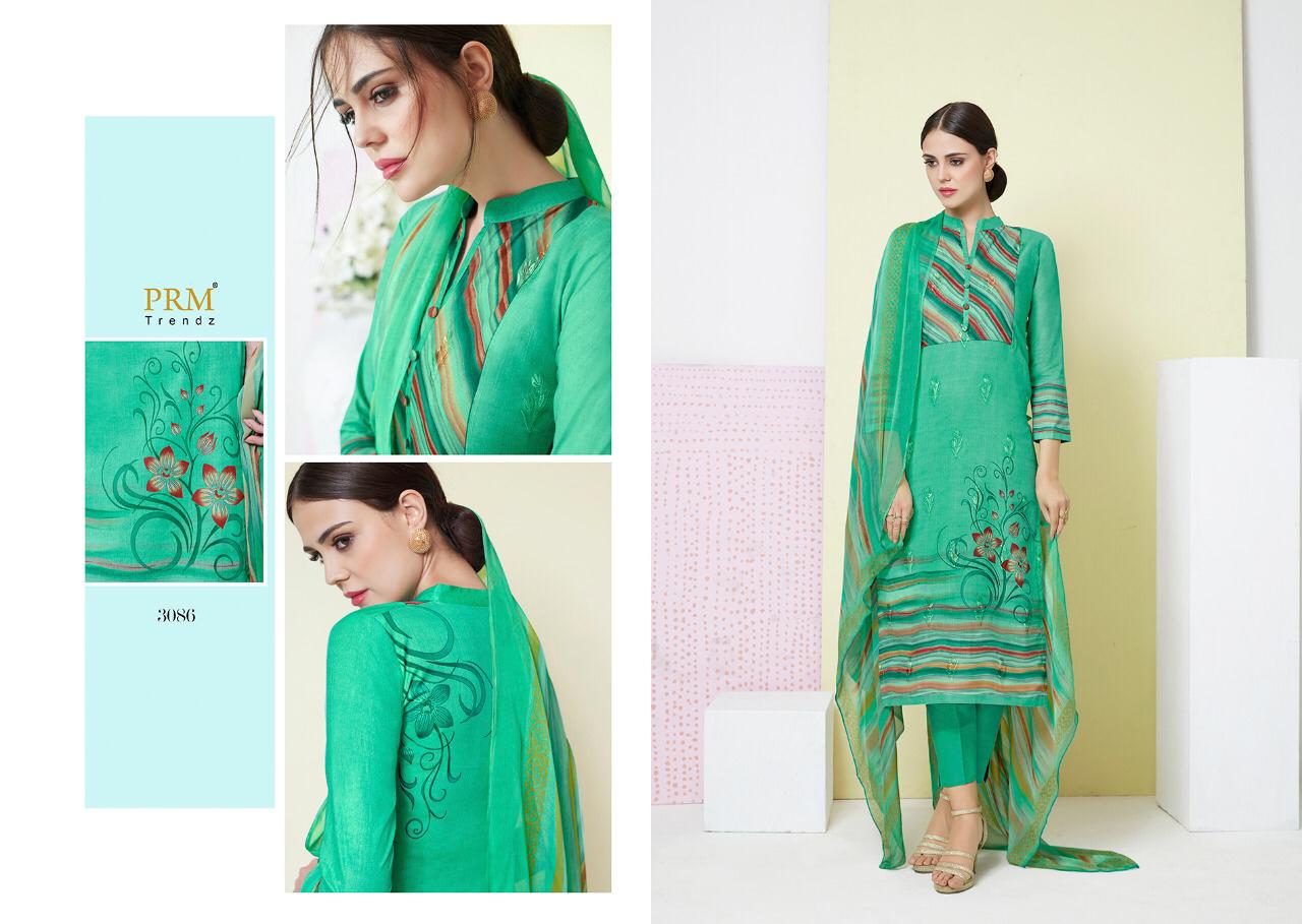 Pastel Shades By Prm Trendz 3077 To 3086 Series Beautiful Suits Stylish Fancy Colorful Party Wear & Ethnic Wear Pure Cotton Lawn Digital Print With Embroidered Dresses At Wholesale Price